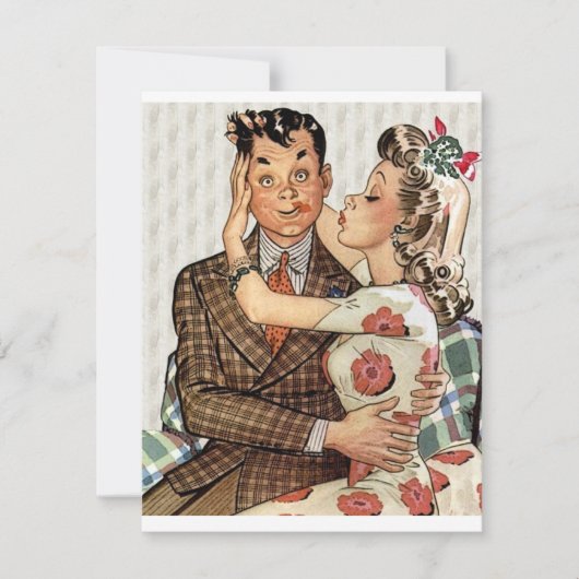 Retro-Verlobung Einladung (Vorderseite)