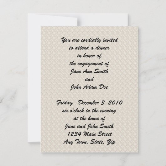 Retro-Verlobung Einladung (Rückseite)