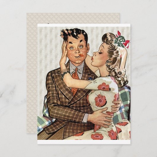 Retro-Verlobung Einladung (Vorne/Hinten)