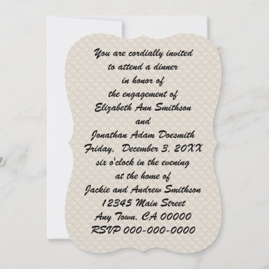 Retro-Verlobung Einladung (Rückseite)