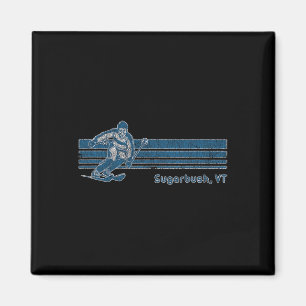 Retro Vermont Distressed Sugarbush Skiing Tee Magnet