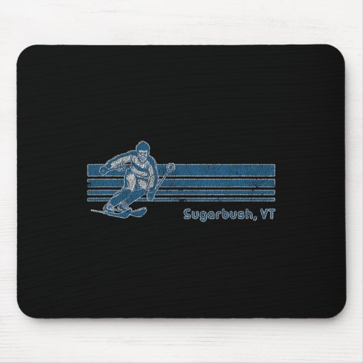 Retro Vermont Distressed Sugarbush Skiing Tee Mousepad (Vorne)