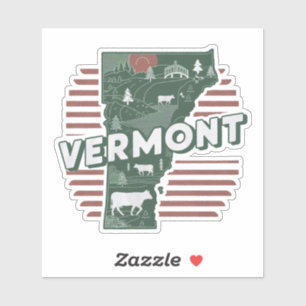 Retro Vermont Staat Autoaufkleber Aufkleber