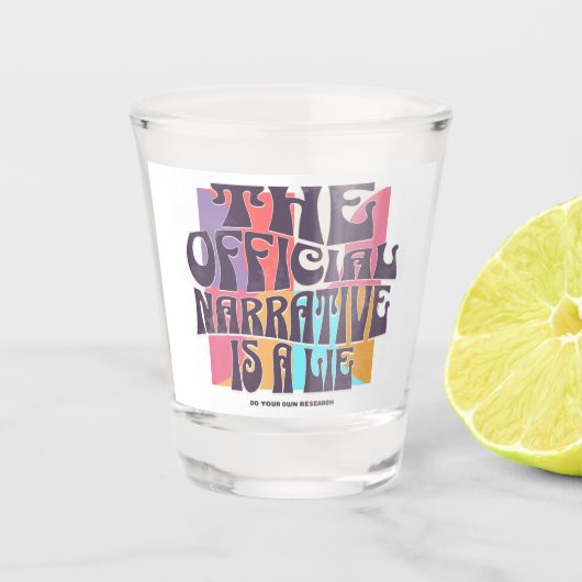 Retro-Verschwörungstheorie Schnapsglas (Vorderseite)