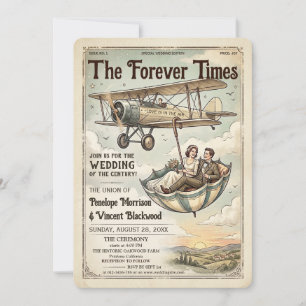Retro-verspielte Hochzeitseinladung für Paare Einladung