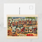 Retro Versteinerter Wald Arizona Postkarte (Vorne/Hinten)