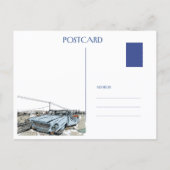 Retro versunkene Häuser Postkarte (Rückseite)