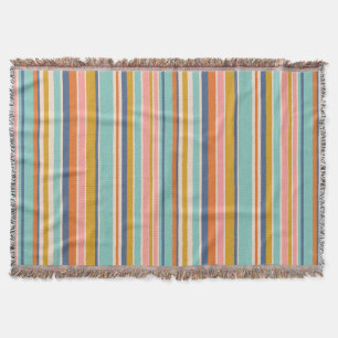 Retro vertikale orangefarbene blaue und gelbe rosa decke