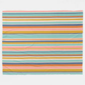 Retro vertikale orangefarbene blaue und gelbe rosa fleecedecke (Vorderseite (Horizontal))