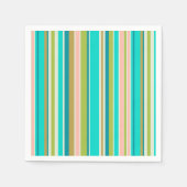 Retro vertikale rosa türkis und pfirsichfarbene St Serviette (Vorderseite)