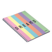 Retro Vertikale Streifen Dreams individuelle Name  Notizblock (Rechte Seite)