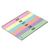 Retro Vertikale Streifen Dreams individuelle Name  Notizblock (Linke Seite)