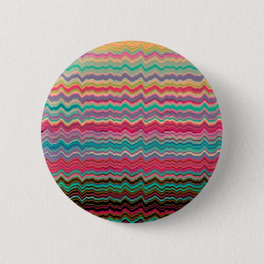 Retro verzerrtes Linienmuster Button (Vorderseite)
