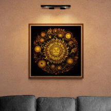 Retro verzierte lächelnde Sonne AI-Kunst | Vintage
