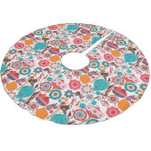 Retro Verzierung Polyester Weihnachtsbaumdecke (Schrägansicht)