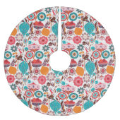 Retro Verzierung Polyester Weihnachtsbaumdecke (Vorderseite)