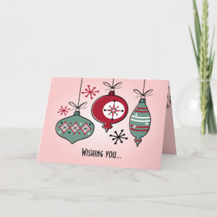 Retro Verzierungen Feiertagskarte