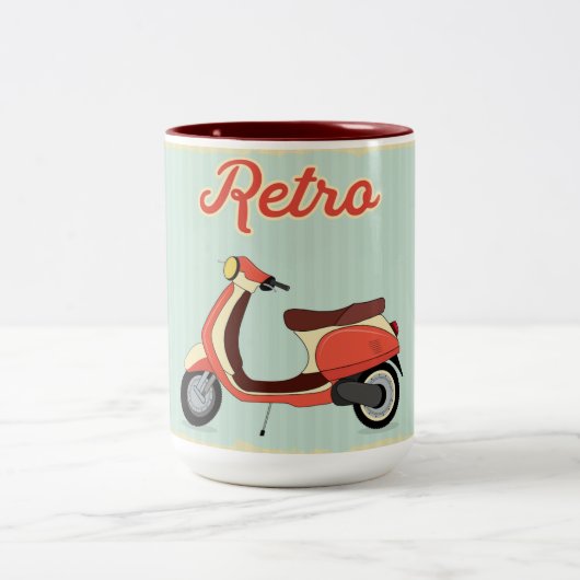 Retro Vespa Zweifarbige Tasse (Mittel)