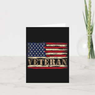 Retro Veteran Fettgedruckter Text USA-Flagge Vater Karte