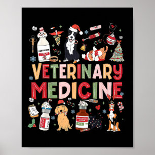 Retro Veterinary Medicine Vet Tech Cat Dog Lover C Poster