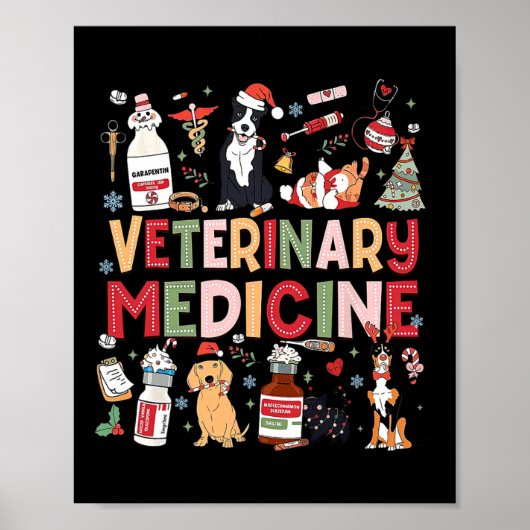 Retro Veterinary Medicine Vet Tech Cat Dog Lover C Poster (Vorne)