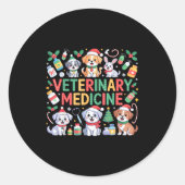 Retro Veterinary Medicine Vet Tech Cat Dog Lover C Runder Aufkleber (Vorderseite)