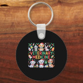 Retro Veterinary Medicine Vet Tech Cat Dog Lover C Schlüsselanhänger (Vorderseite)