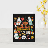 Retro Veterinary Technologists Spooky Halloween Karte (Gelbe Blume)