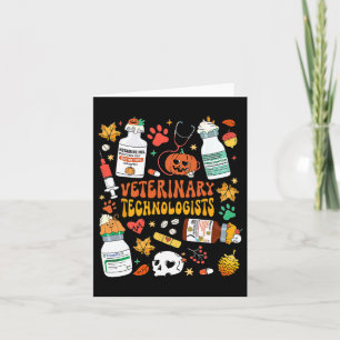 Retro Veterinary Technologists Spooky Halloween Karte