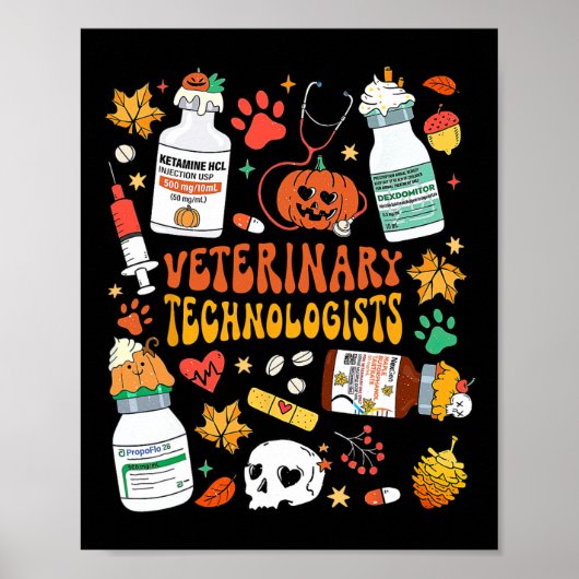 Retro Veterinary Technologists Spooky Halloween Poster (Vorne)