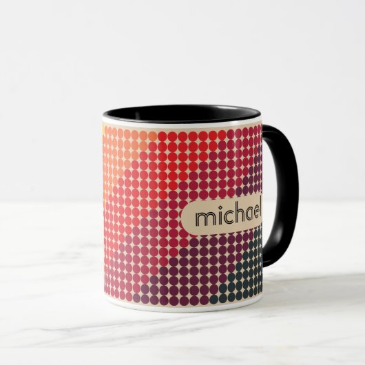 Retro VHS Bauhaus Kleine Punkte Tasse (VorderseiteRechts)