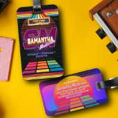 Retro-VHS-Initialen-Name-Buchstabe-Monogramm-Gepäc Gepäckanhänger