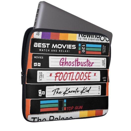 Retro VHS Movie Design Laptopschutzhülle (Vorne Rechts)