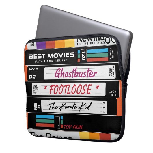 Retro VHS Movie Design Laptopschutzhülle (Vorderseite Links)
