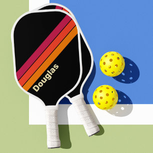 Retro VHS Streifen mit Namen Pickleball Schläger