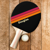 Retro-VHS-Streifen mit Namen Tischtennis Schläger