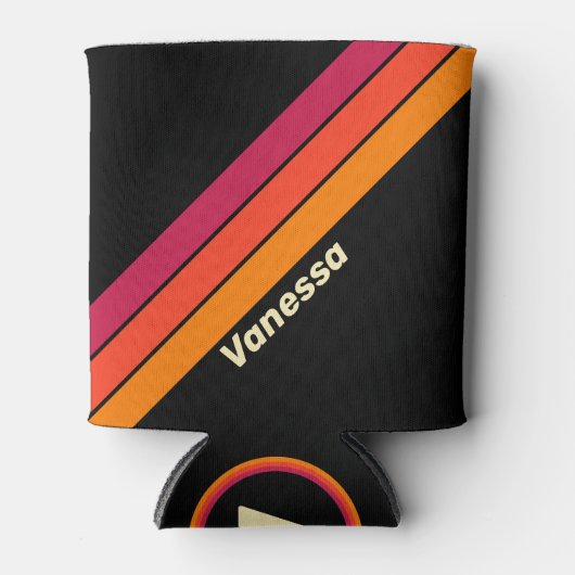 Retro VHS Stripes with Name Dosenkühler (Vorderseite)