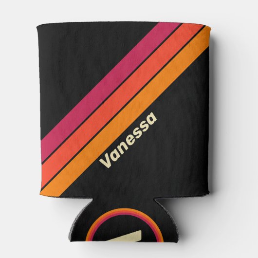 Retro VHS Stripes with Name Dosenkühler (Rückseite)