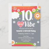 Retro Vibe 10. Geburtstag Einladung (Vorderseite)