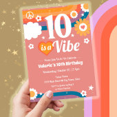 Retro Vibe 10. Geburtstag Einladung