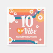 Retro Vibe 10. Geburtstag Serviette (Vorderseite)