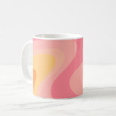 Retro Vibe Abstrakt Swirl 60er 70er Pink und Orang Kaffeetasse (Vorderseite Links)