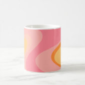 Retro Vibe Abstrakt Swirl 60er 70er Pink und Orang Kaffeetasse (Mittel)