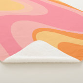 Retro Vibe Abstrakt Swirl 60er 70er Pink und Orang Sherpadecke (3/4)