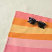 Retro Vibe Abstrakt Swirl 60er 70er Pink und Orang Strandtuch (Beispiel)