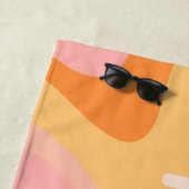 Retro Vibe Abstrakt Swirl 60er Rosa und Orange Strandtuch (Beispiel)