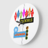 Retro Vibe Bar Lounge Sign Bowling Runde Große Wanduhr (Winkel)