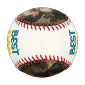 Retro Vibe 'Bester Vater je' 2 FotoCollage Baseball (Rückseite)