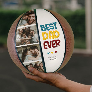 Retro Vibe 'Bester Vater je' 4 FotoCollage Basketball