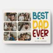 Retro Vibe 'Bester Vater je' 6 FotoCollage Fotoplatte (Vorderseite)